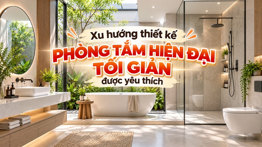 Xu hướng thiết kế phòng tắm hiện đại tối giản