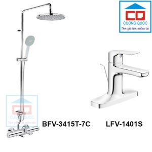 Sen cây tắm nhiệt độ Inax BFV-3415T-8C mạ Cr/Ni cao cấp