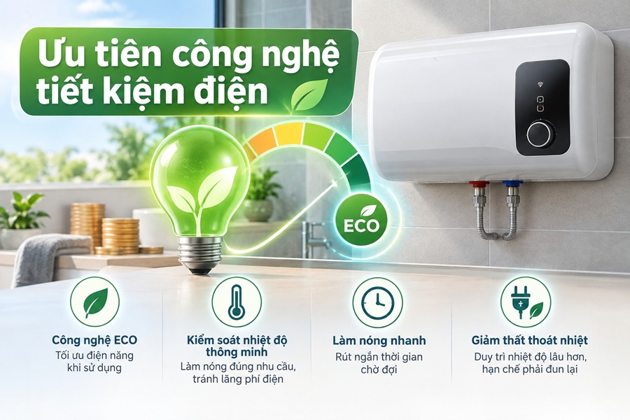 Ưu tiên công nghệ tiết kiệm điện của bình