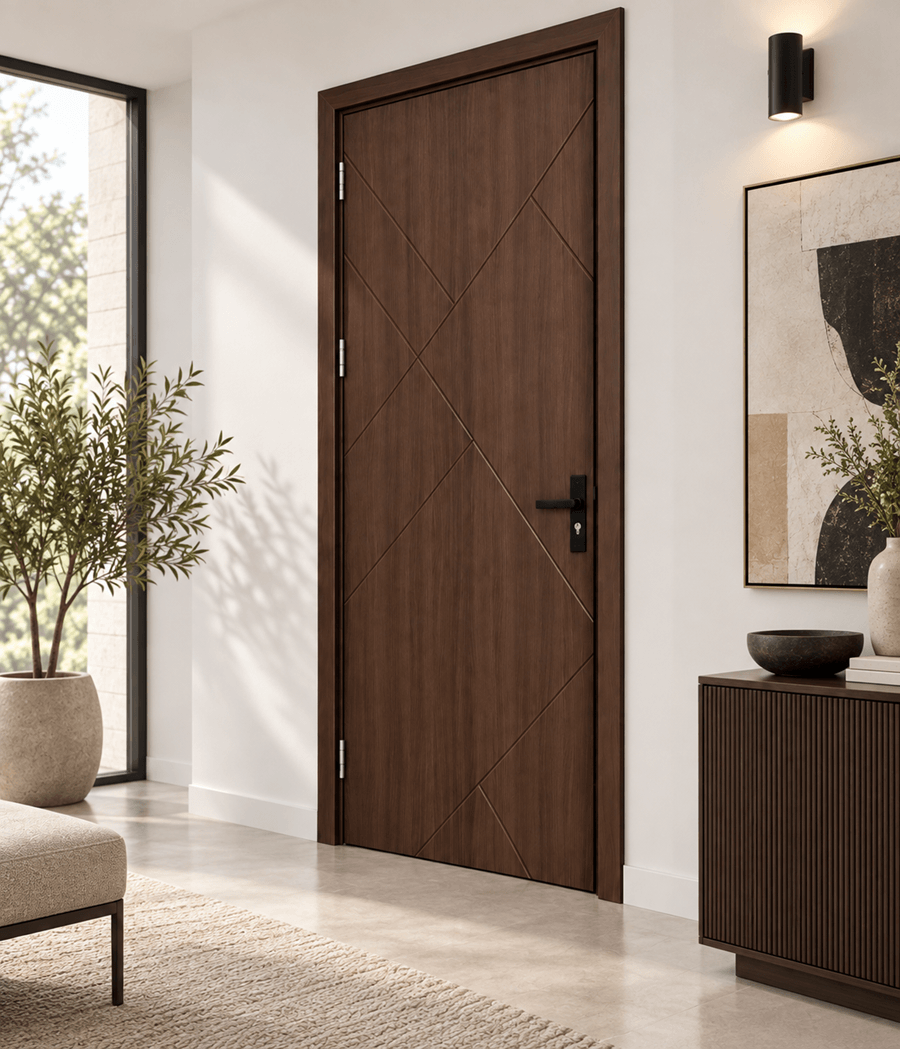 Mẫu thiết kế cửa Composite soi huỳnh hiện đại