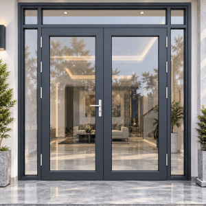 Mẫu cửa nhôm kính mở quay 2 cánh hiện đại