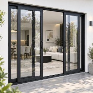 Thiết kế cửa nhôm kính mở trượt 4 cánh hiện đại