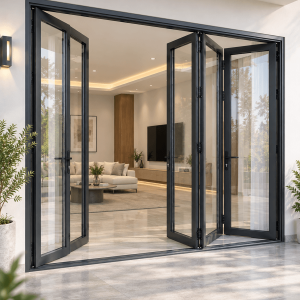 Mẫu cửa xếp trượt 4 cánh hiện đại