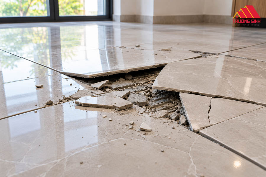 Cách xử lý gạch bị phồng và nứt vỡ nặng