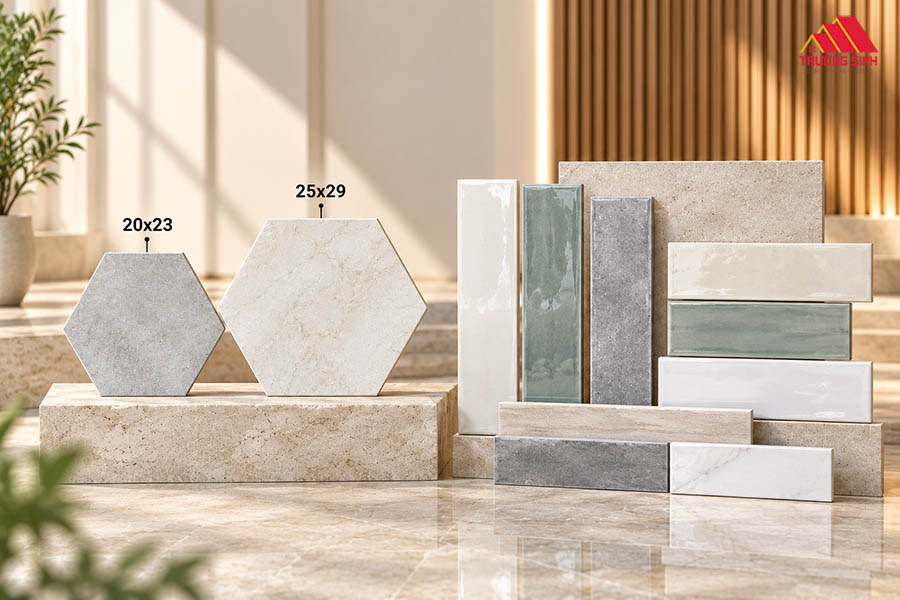 Kích thước gạch lát nền hình dáng đặc biệt