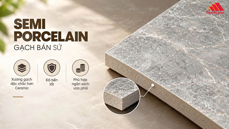 Gạch ốp lát nền bán sứ