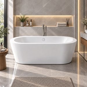 Bồn tắm sở hữu vẻ đẹp bo tròn mềm mại, thanh lịch