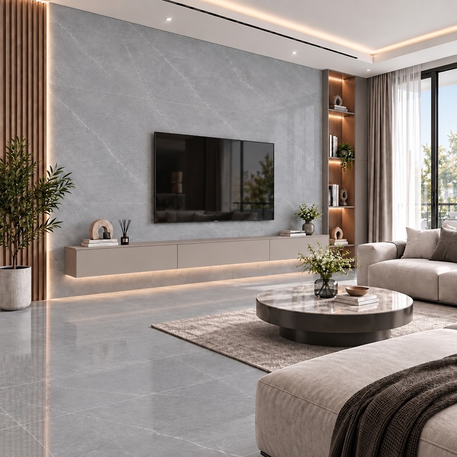 Thiết kế vách trang trí với mẫu gạch ốp cho phòng khách tuyệt đẹp