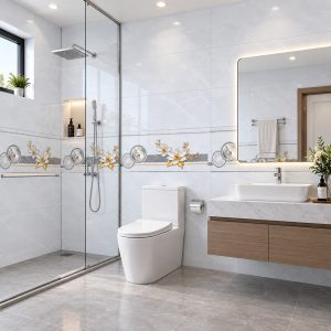 Mẫu gạch ốp hoạt tiết cho nhà tắm hiện đại