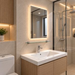 Mẫu gương tráng bạc nhà tắm KF - 6090VA