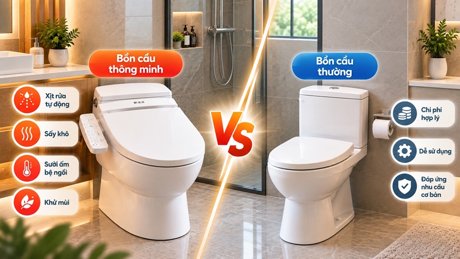 Nên chọn bồn cầu thường hay bồn cầu thông minh?