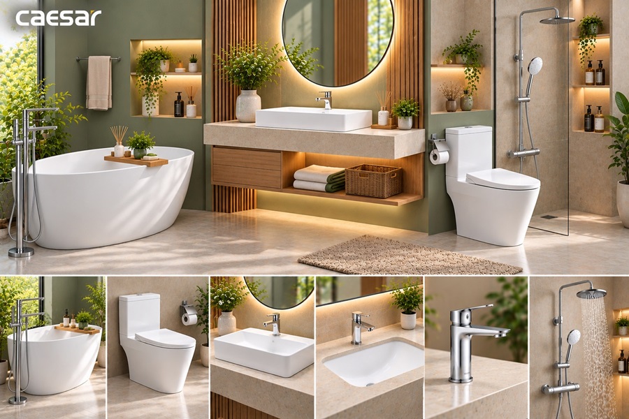 Thương hiệu thiết bị vệ sinh Caesar với đa dạng mẫu mã đẹp