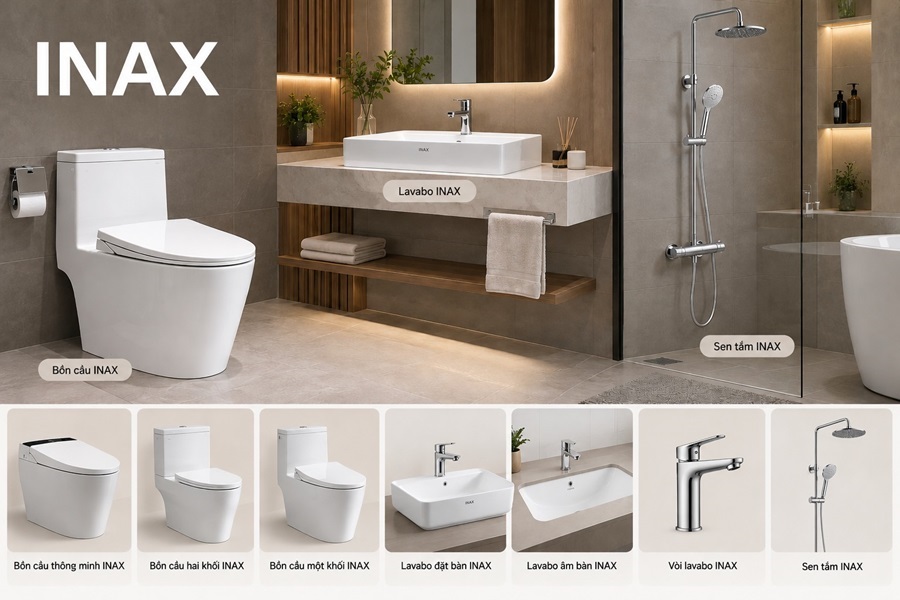 Thương hiệu thiết bị vệ sinh INAX phổ biến được ưa chuộng