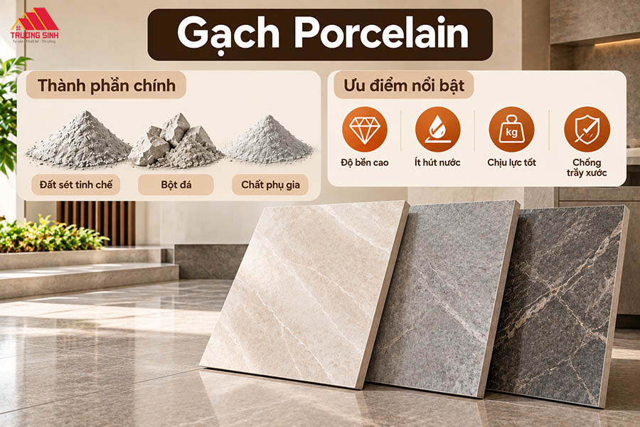 Tổng quan về gạch ốp lát Porcelain