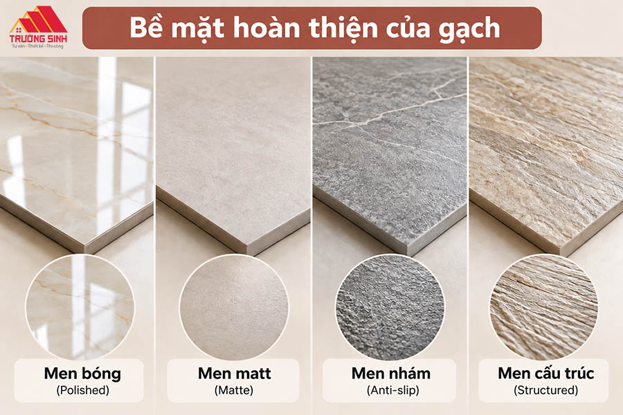 Bề mặt gạch lát nền sẽ ảnh hưởng tới giá thành