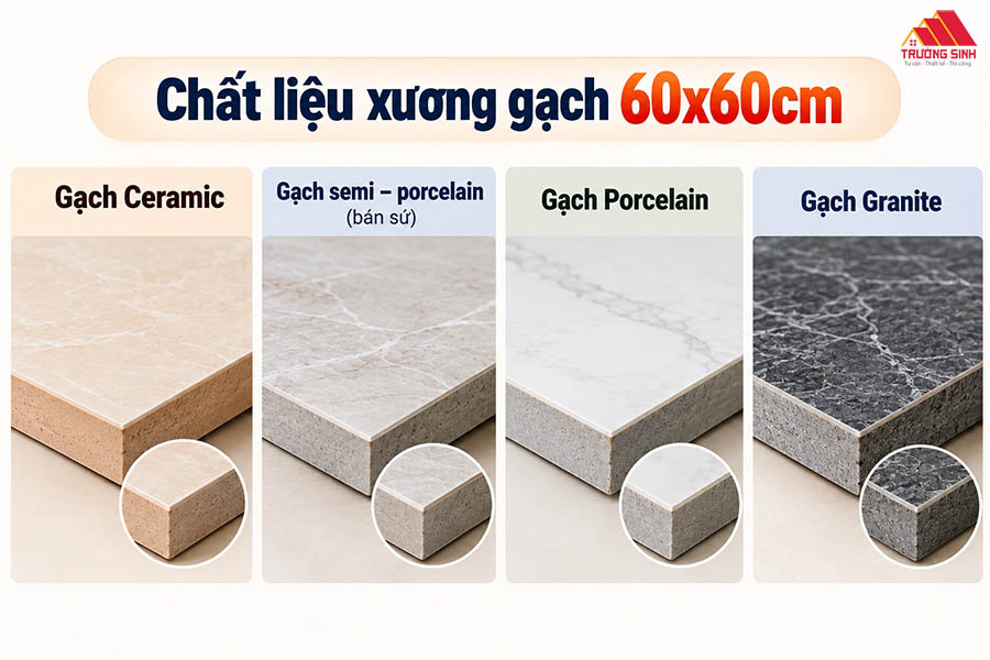 Chất liệu xương gạch ảnh hưởng trực tiếp tới giá gạch ốp lát