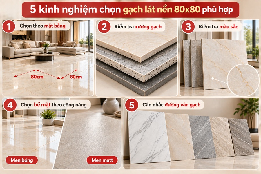 Kinh nghiệm chọn gạch lát nền 80x80cm