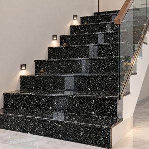 Mẫu đá cầu thang Granite xà cừ mắt mèo đẹp