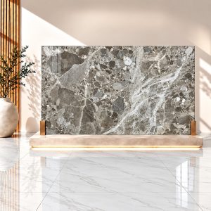 Mẫu đá ốp cầu thang Marble Burdur Brown đẹp