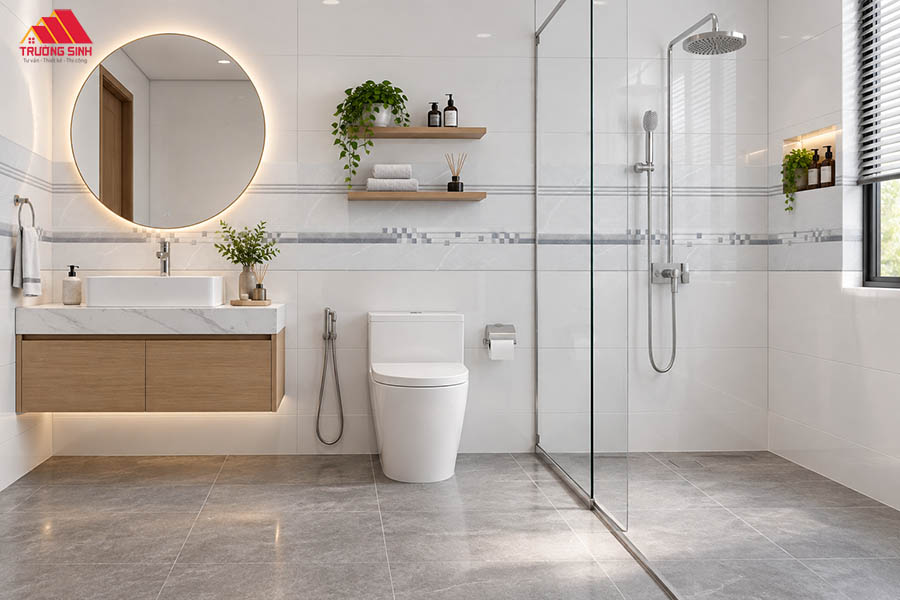 Mẫu gạch ốp tường họa tiết cho phòng tắm