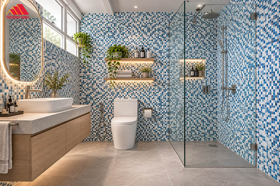 Mẫu gạch ốp tường mosaic độc đáo